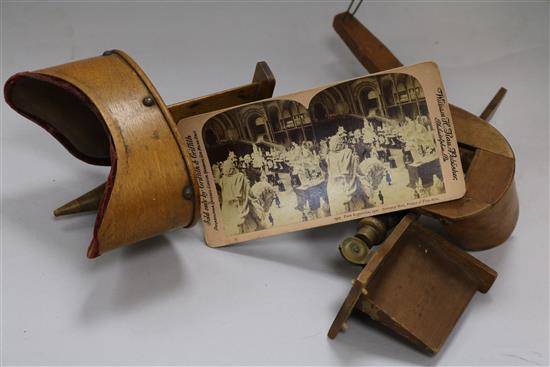 Stereoscope viewers and stereoscope cards